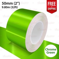 CHROME GREEN 2″ 50mm Roll PIN STRIPE Car Striping Line TAPE Decal Vinyl Sticker