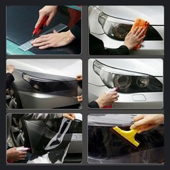Car Gloss Dark Black Headlight Taillight Fog Light Tint Film Vinyl 12*72INCHES e