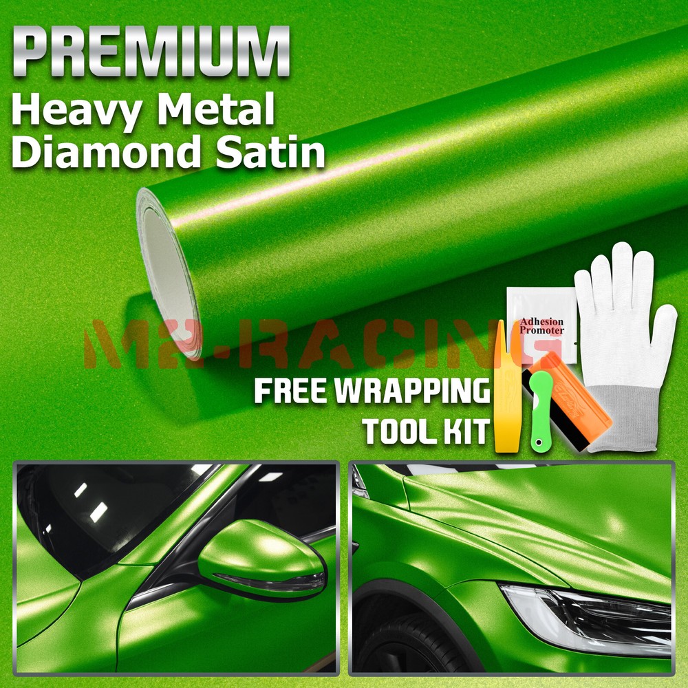 Heavy Metal Diamond Satin Emerald Green Car Vinyl Wrap Decal Sticker Sheet Film