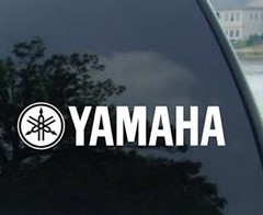 2 X Yamaha Racing Decal Sticker (New) car truck White Size 10”x1.75”
