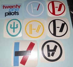 Twenty One Pilots Set of 8 logos | Waterproof Vinyl Decals | Choose Size | TOP
