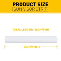 60″x10″ Car Front Windshield Banner Vinyl Decal Sticker Sun Visor Strip White