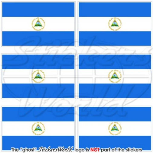 NICARAGUA Nicaraguan Flag 40mm (1.6″) Vinyl Bumper Stickers Decals x6