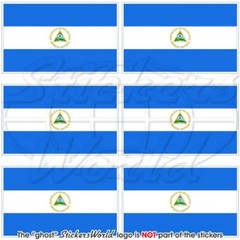 NICARAGUA Nicaraguan Flag 40mm (1.6″) Vinyl Bumper Stickers Decals x6