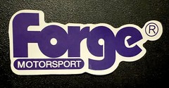 Forge Motorsport sticker. Blue Matte Finish. 2-7/8”X 1” Self Adhesive.