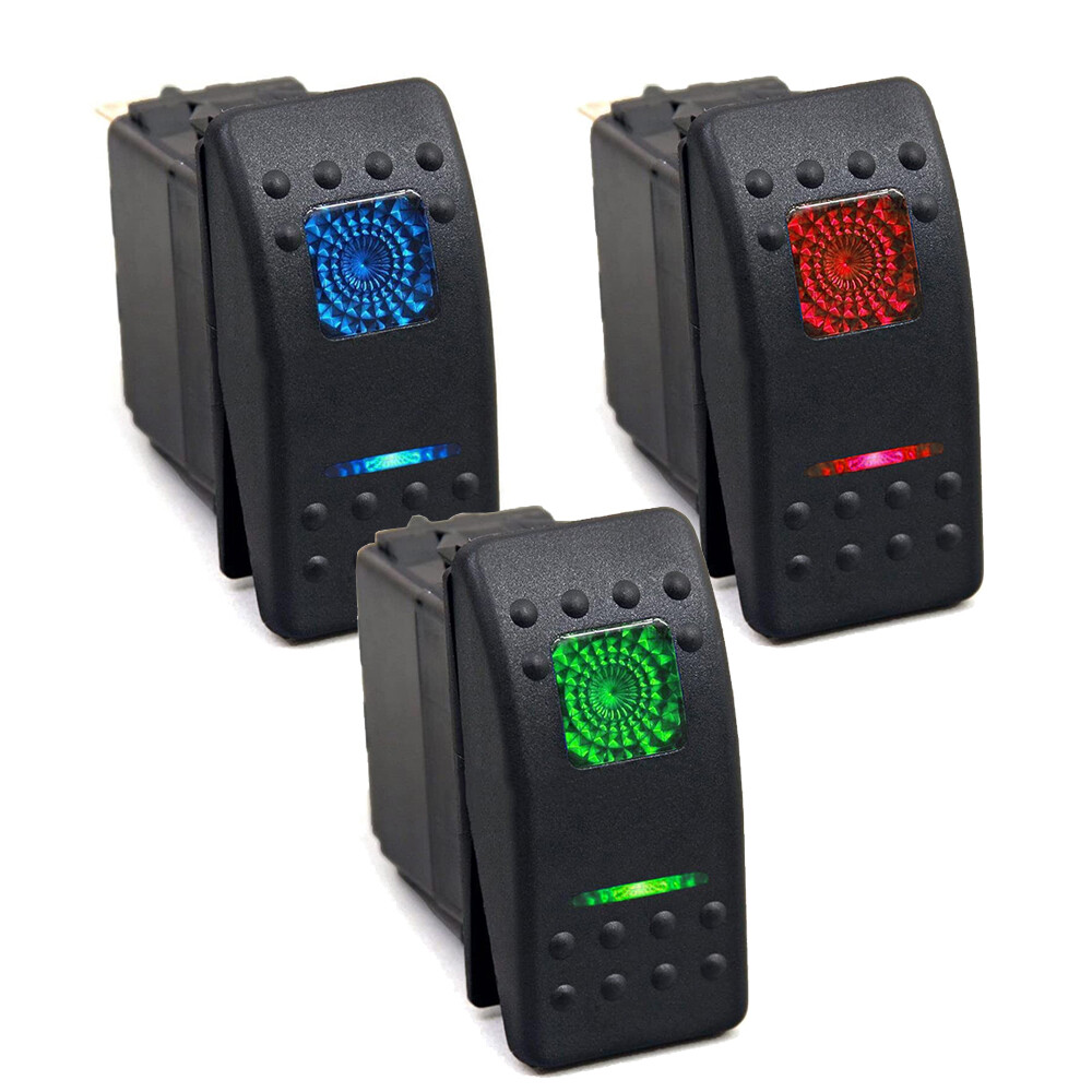 ON-OFF Blue LED Light Bar 12V 20A 5-pin Rocker Toggle Switch Car Boat Waterproof