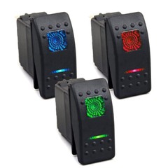 ON-OFF Blue LED Light Bar 12V 20A 5-pin Rocker Toggle Switch Car Boat Waterproof