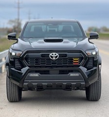 2024 Tacoma Heritage Grille Inserts | Yellow Orange Red 3 Stripe Vinyl Overlays