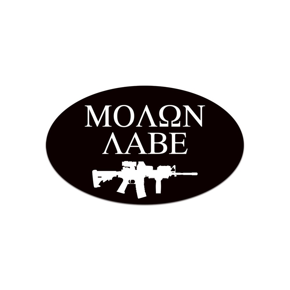 Oval Molon Labe Sticker Decal