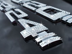 18 20 22 24 Inch Inches Bling Diamond Crystal Chrome Tire Wheel Size Emblem