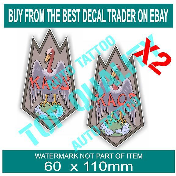 KAOS GET SMART DECAL STICKER X2 OLD SCHOOL NOVELTY DECALS STICKERS RALLY DRIFT