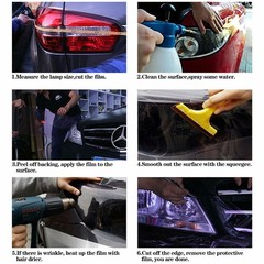 Car Caravan Motorcycle Headlight Taillamp Tint Vinyl Protection Wrap Film