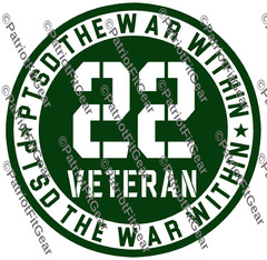 Veteran 22,PTSD The War Within,Support Our Troops,Military,Custom Vinyl Decal