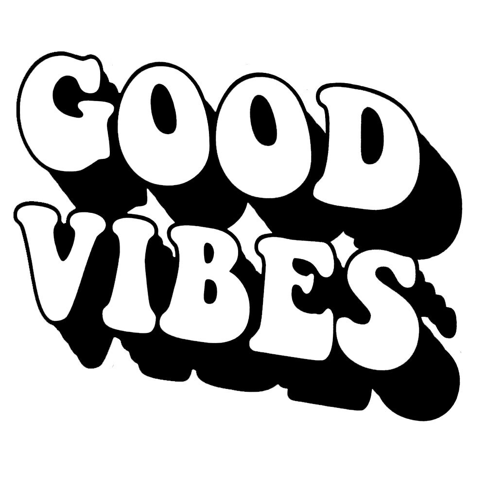 Good Vibes Black Graphic Vinyl Decal Car Truck Windows laptop notebook