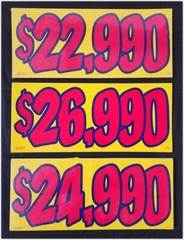 Car Dealer Windshield Stickers, Full Price Stickers, One Piece Pricer
