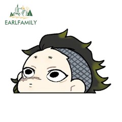 EARLFAMILY 5.1″ Demon Slayer Peeker Chibi Car Sticker Anime Windows Laptop Decor