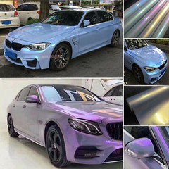 Stretch / Car Grey Metal Chameleon Satin Chrome Vinyl Wrap Pearl PVC Sticker US