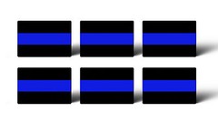 6 MINI 1 x 1.5″ Thin Blue Line Police Sticker Car Tag Vehicle Automotive Decal