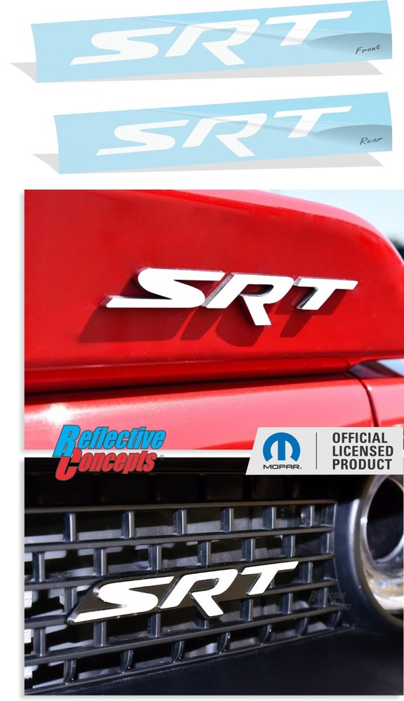 SRT Front Rear Emblem Overlay Decals Stickers – 2015-2016 Challenger SRT HELLCAT