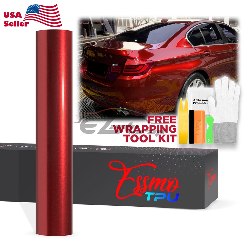Gloss Metallic Gem Red PPF TPU Paint Protection Film Dry Wet Apply Vinyl Wrap