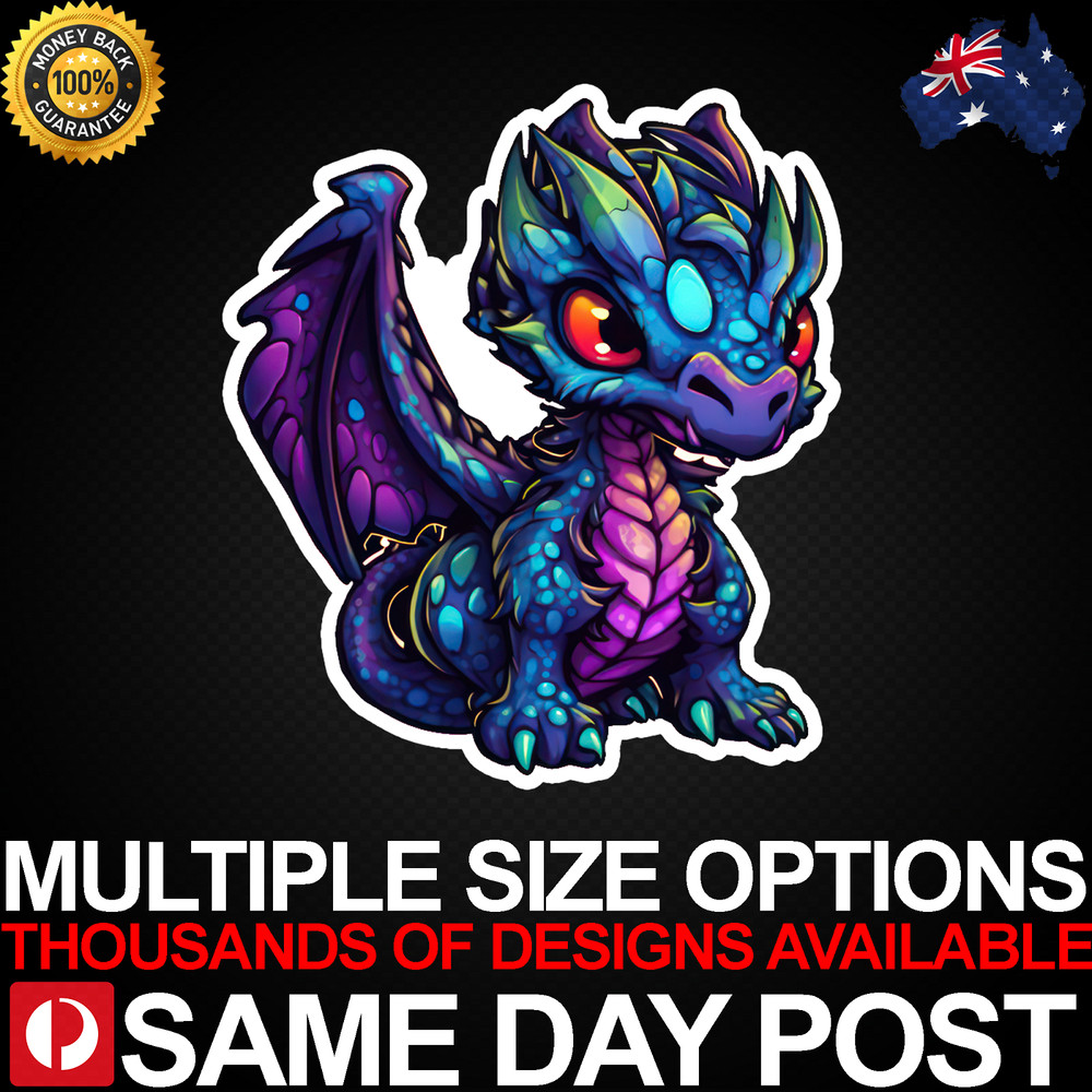 CUTE BLACKLIGHT DRAGON Vinyl Car Sticker Decal Cheap Laptop Wild Animal Wildlife