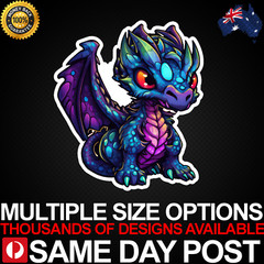 CUTE BLACKLIGHT DRAGON Vinyl Car Sticker Decal Cheap Laptop Wild Animal Wildlife