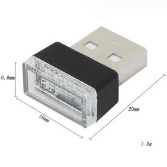 Blue Mini USB Car Atmosphere Lights LED Cigarette Lighter Decorative Lights