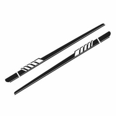 2pcs Car Body Side Decor Trim Stripe Graphics Self-adhesive Decal Sticker -Black