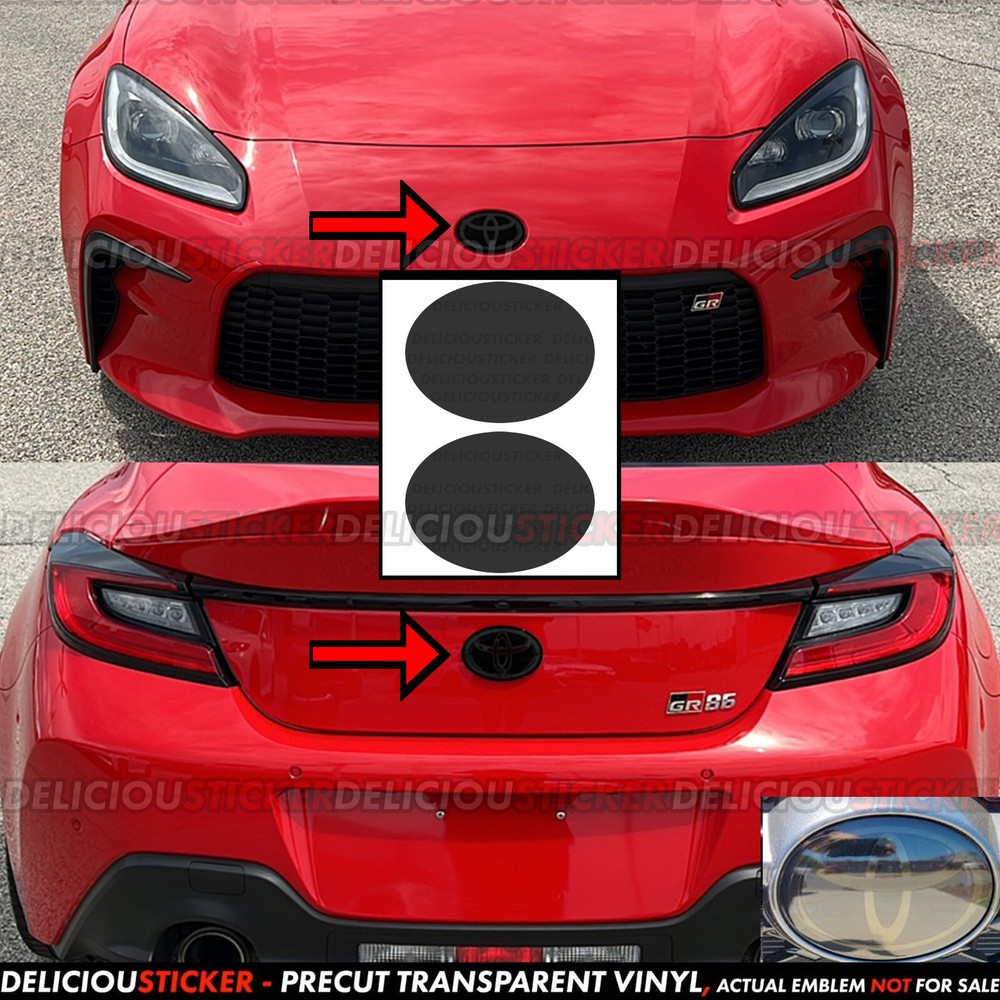 For 2022-24 Gr86 Smoke PreCut Vinyl Tint Overlay Ppf Decal for Front Rear Emblem