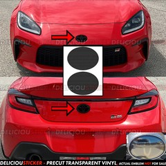 For 2022-24 Gr86 Smoke PreCut Vinyl Tint Overlay Ppf Decal for Front Rear Emblem