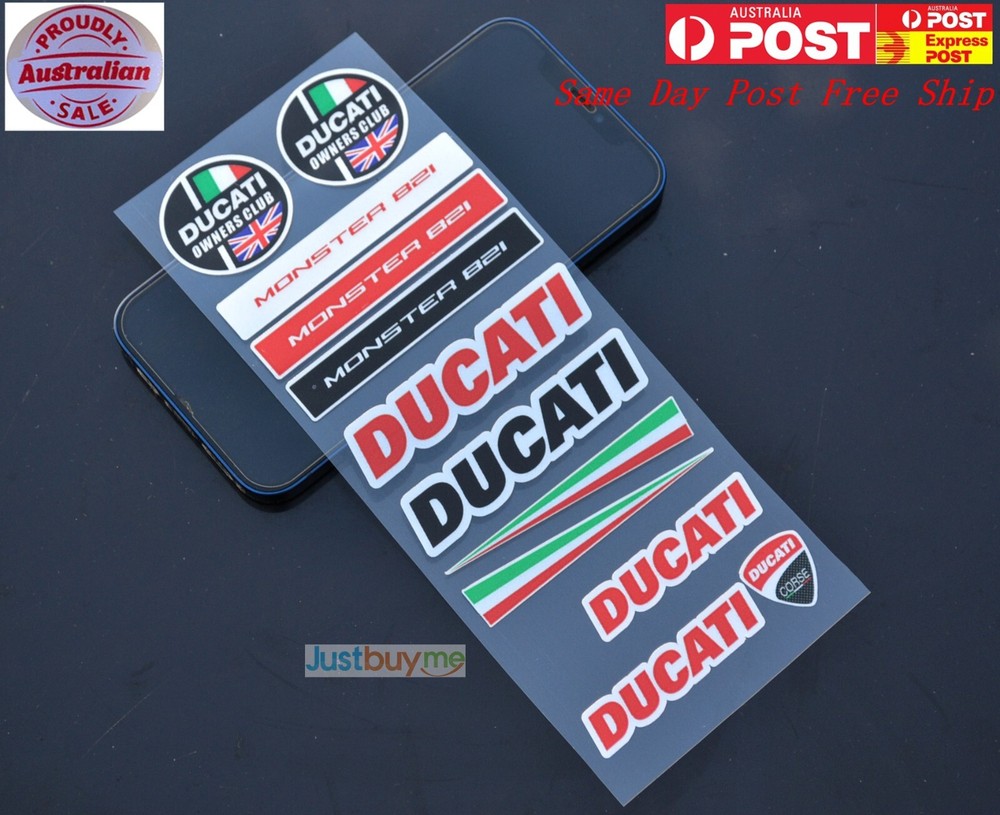 Motorbike Decoration Vinyl Sticker Ducati Monster 821 Performance Corse 8x20cm