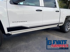 Fits Chevy Silverado Rocker One Stripes Vinyl Graphics Decals Sticker 1999-2024