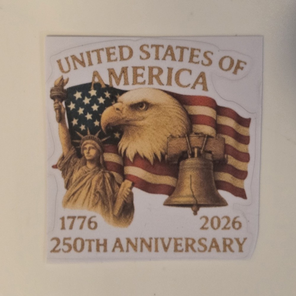 USA Flag Eagle 250th Anniversary Years Decal Sticker 1.75″ x 1.75″