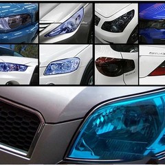 Gloss Dark Black Film Smoke Tint Lens Vinyl Wrap For Headlight Taillight