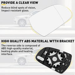 2/4X Mirror Glass Heated Backing Driver Left &Right Side for Audi A3 A4 A5 Quatt