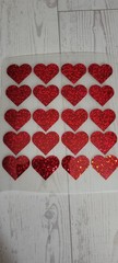 Heart Stickers Sheet of 20 Choose Color