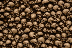 3D Skulls Pile Beige 24×36 Graphic Decal Vinyl Scooter Bike Motorcycle Car Wrap