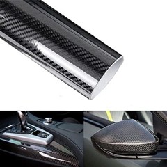 Black 6D Carbon Fiber Vinyl Wrap Roll 1ft x 10ft, Lypumso Super Glossy Car