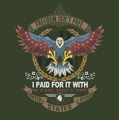 Bald Eagle American (Freedom Isn’t Free) Window Decal Sticker Vinyl 6Years+ USA
