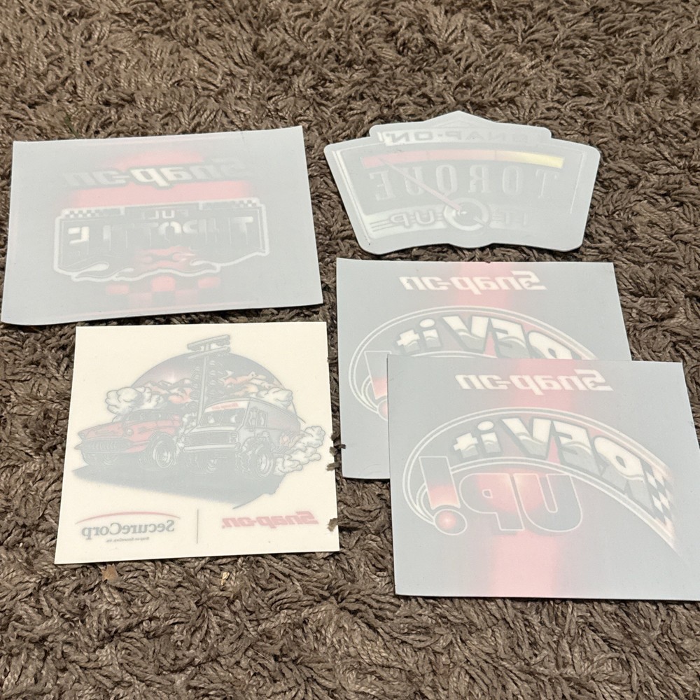 SnapOn Tools Vinyl Decal/Stickers 5 Pack Full Throttle, Rev It Up, Torque It Up