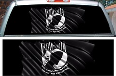 POW MIA flag rear window view thru graphic decal wrap