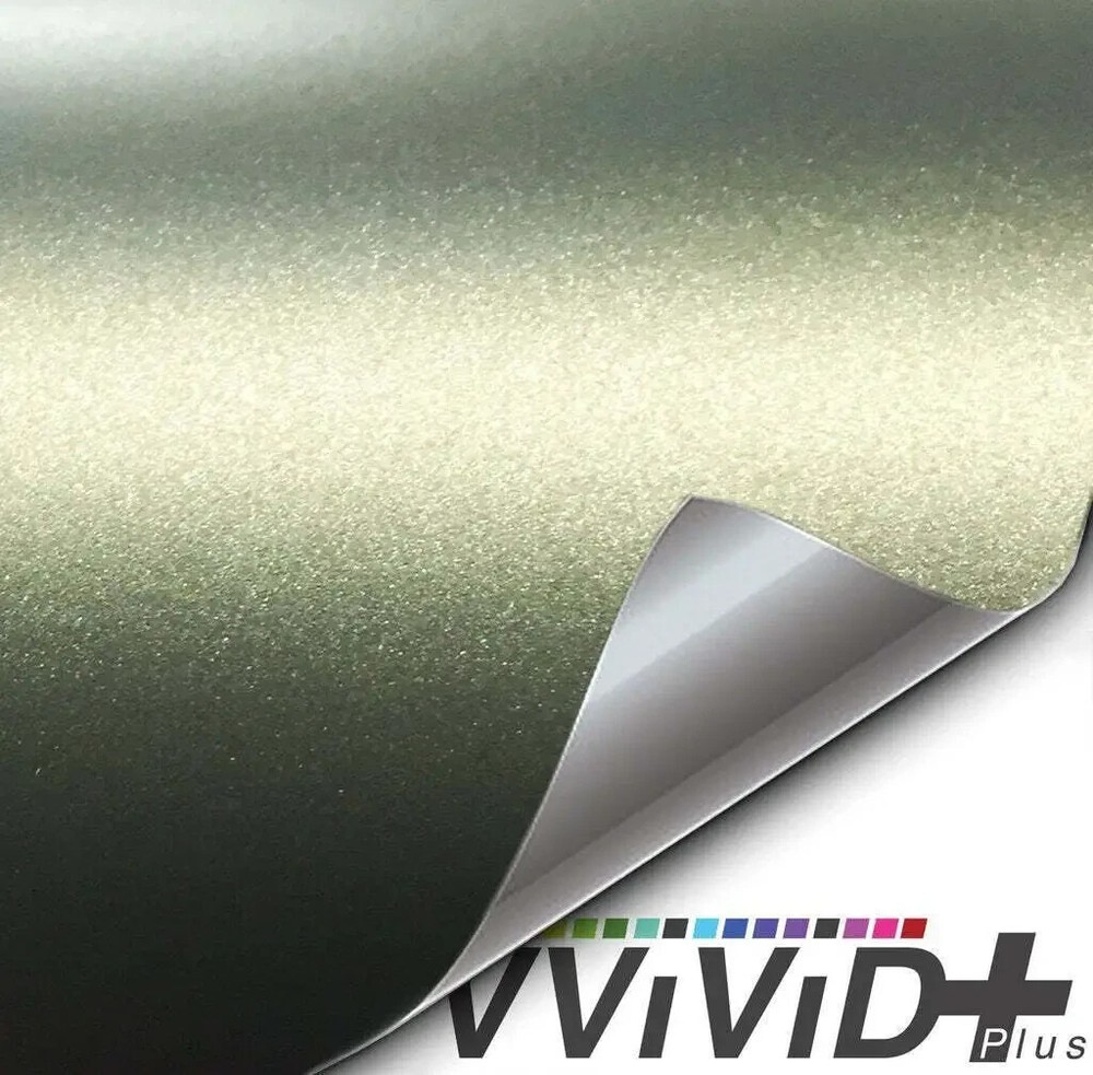 VVivid+ Matte Metallic Military Green (Ghost) Vinyl Car Wrap | V210 1.5x5ft