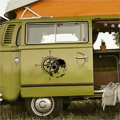 Compass Totem Vinyl Decal Sticker Black for Car Truck Bumper Body Window Decor