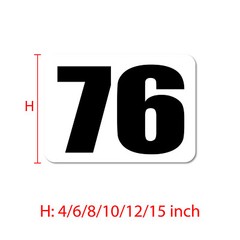 Custom Number Sticker 8″ 10″ 12″ 15″ Glossy Matte Magnet For Car Track Day WH x2