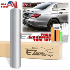 Premium Brushed Aluminum Silver Steel Vinyl Wrap Sticker Decal Film Air Release