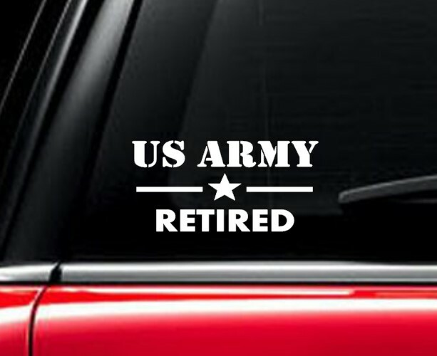 US Army Retired Decal Vinyl Car Window Sticker ANY SIZE