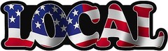 LOCAL American US USA Waving Flag Vinyl Hard Hart Sticker Decal VAR