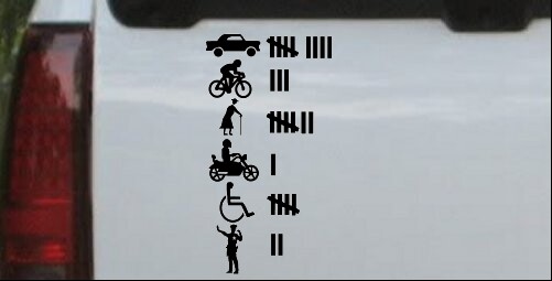 Keeping Count Driving Hits Car Truck Window Laptop Decal Sticker Matte 4.5X8.5