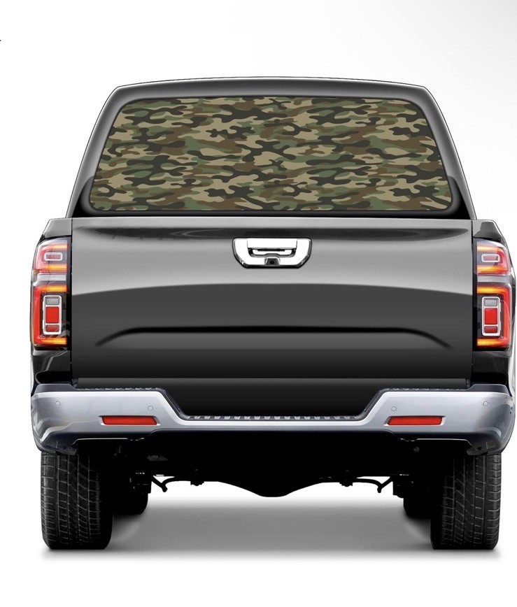 Rear Window Graphic Decals for Trucks 66″x 22″ Perforated Vinyl Window Film