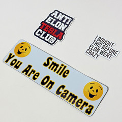 Lot of 3 Tesla Anti Elon Musk DOGE Magnetic Vinyl Bumper Stickers (A3)